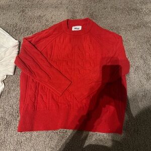 Aerie Bold Red Crewneck Sweater women’s size Large